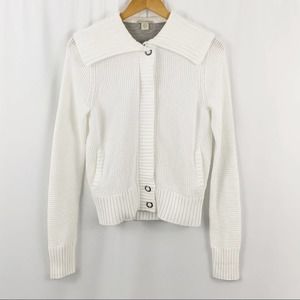 White + Warren White Sweater Cardigan S